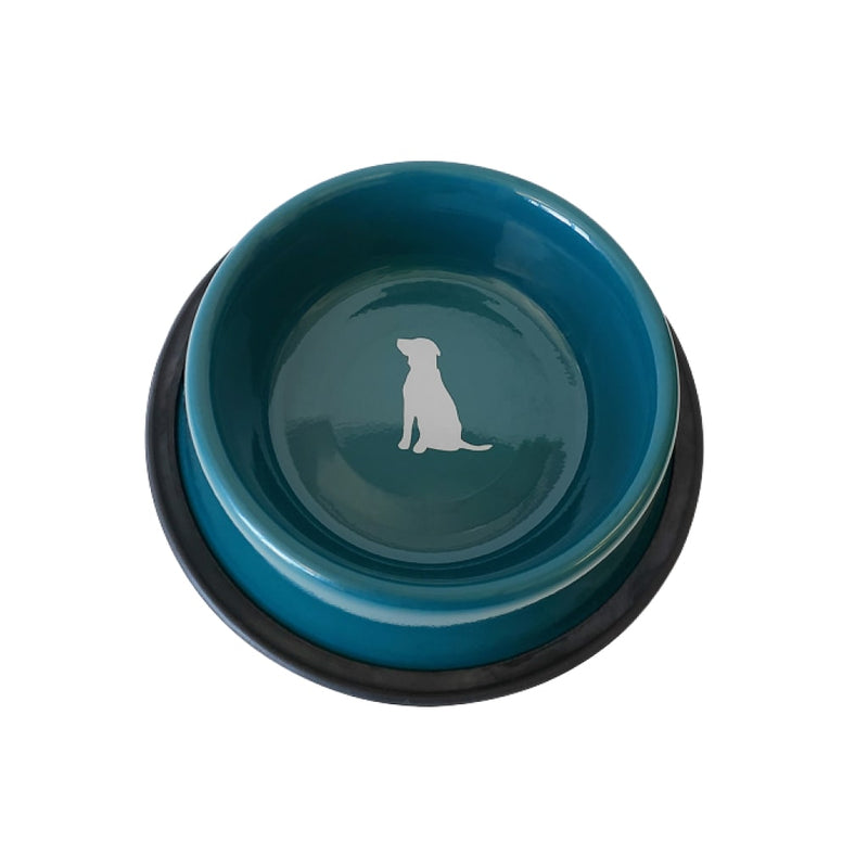 Teal Non Skid Dog Bowl