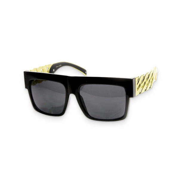 Black & Gold Chain-Arm Stunna Shades