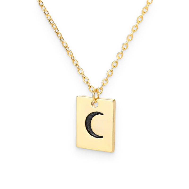 Square Moon Pendant Necklace