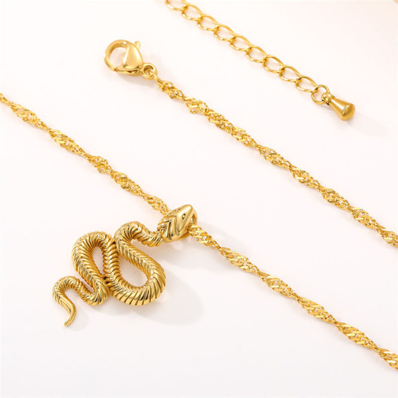 Snake Shaped Pendant Necklace