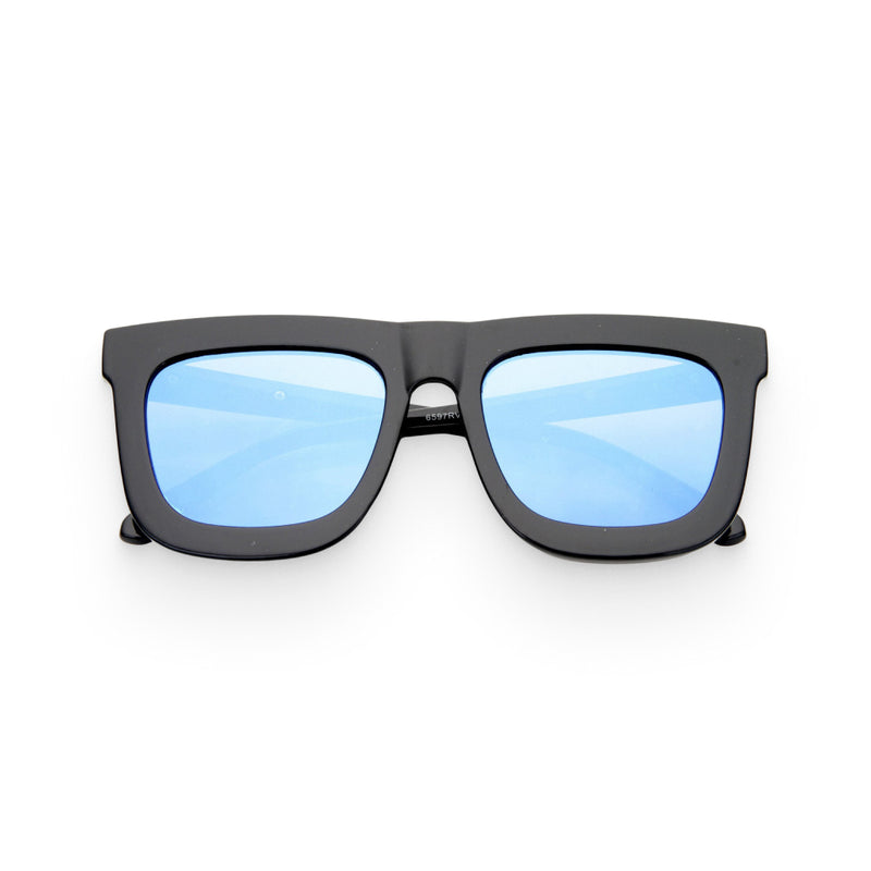 Black & Blue Square Hipster Sunglasses