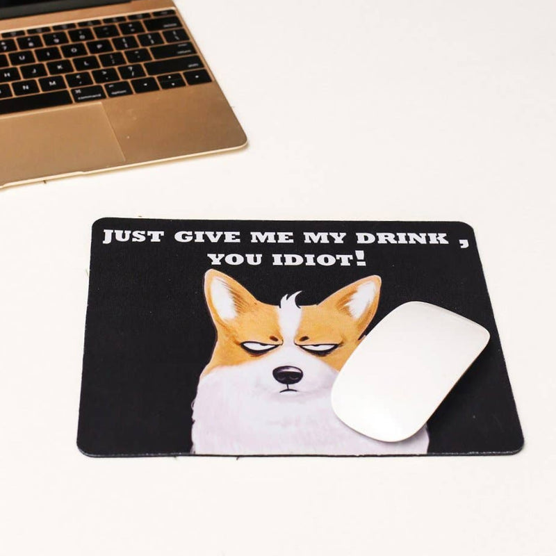 Cool Drinking Corgi Mouse Pad