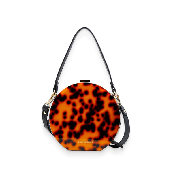 Premium Acrylic Tortoise Colored Circular Clutch