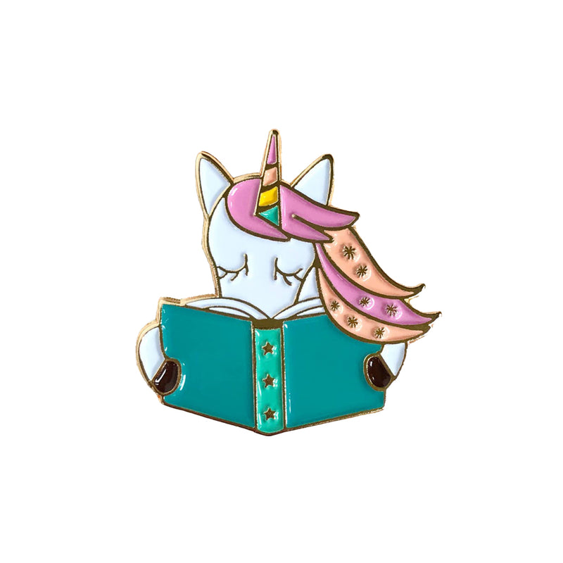 Reading Unicorn Enamel Pin