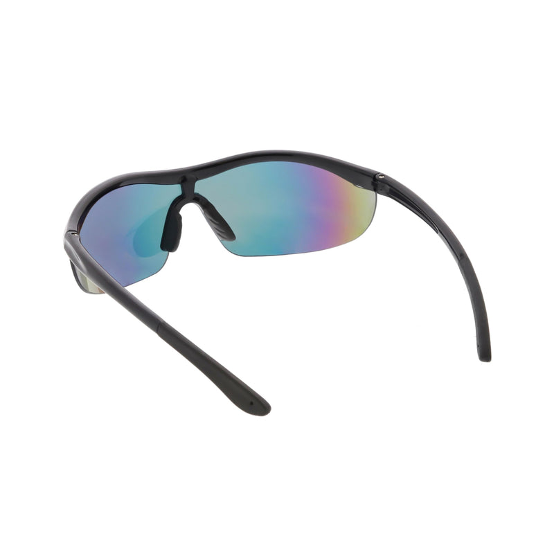 Black & Rainbow Wrap-Around Sports Sunglasses