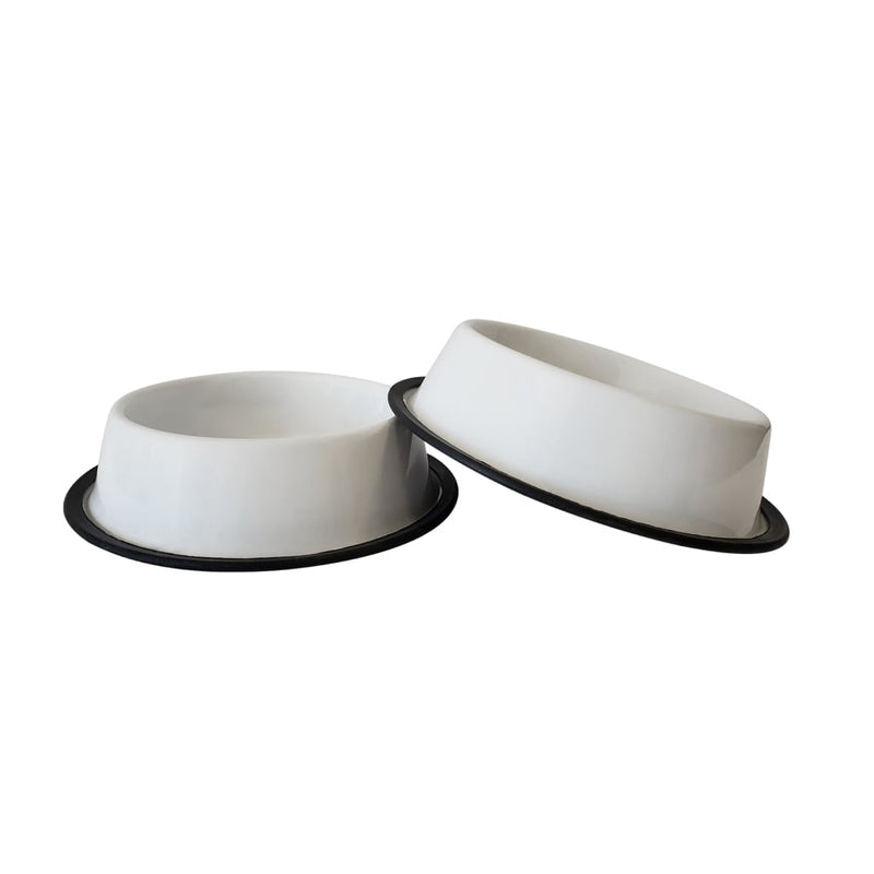 White Non Skid Dog Bowl