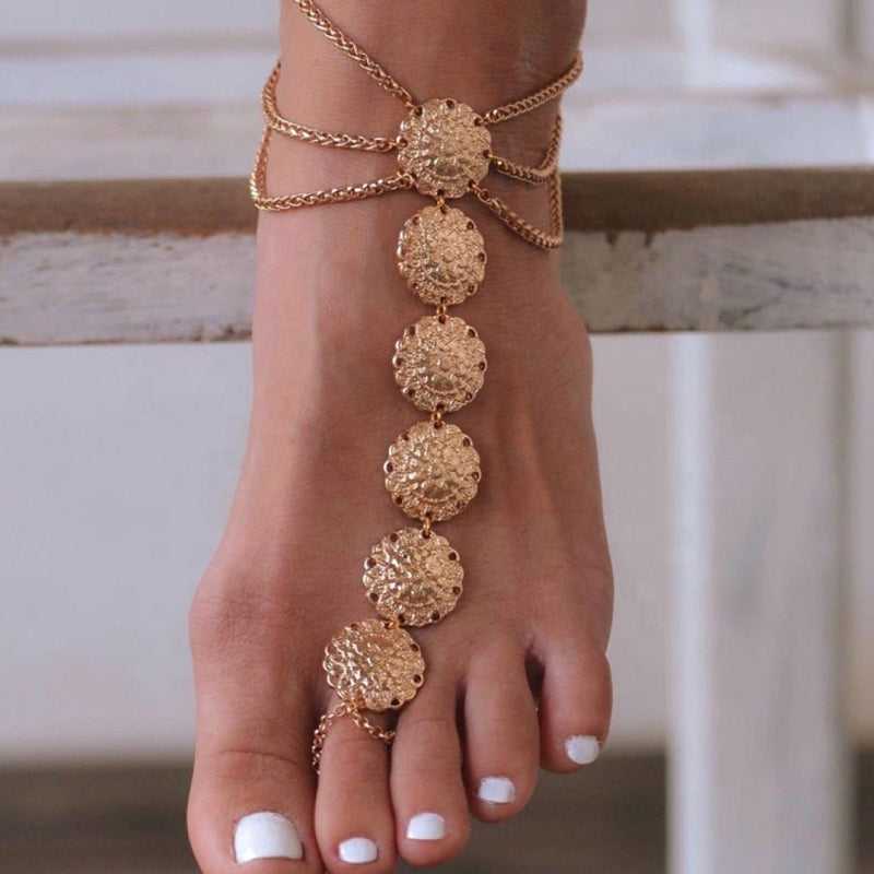 Gold Adjustable Beach Anklets