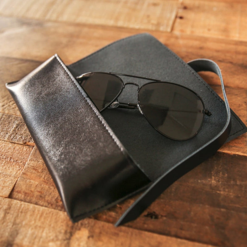 Vintage Faux Leather Glasses Pouch