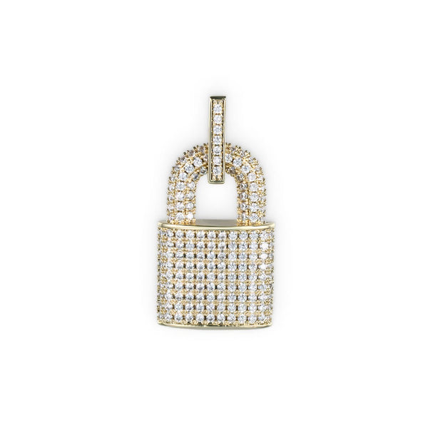 Faux Diamond Lock Pendant