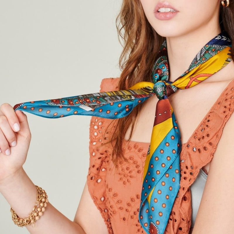 Horse Print Silky Bandana Scarf