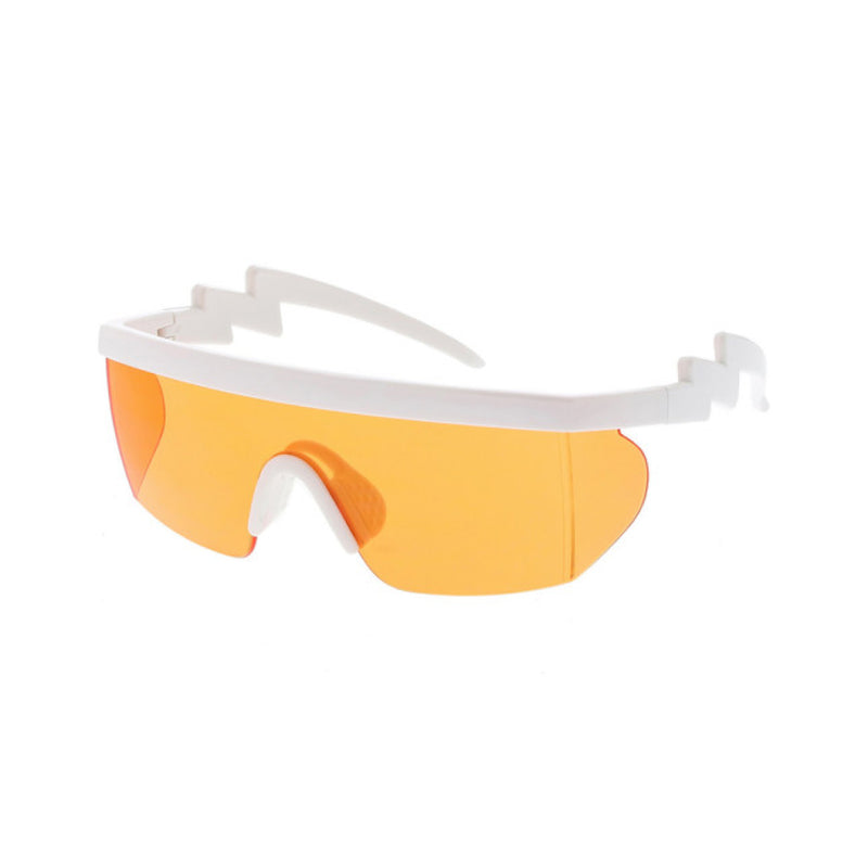 Orange & White Shield Sunglasses