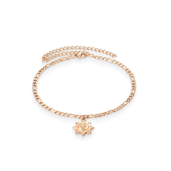 Rose Gold Bracelet With A Sun Pendant