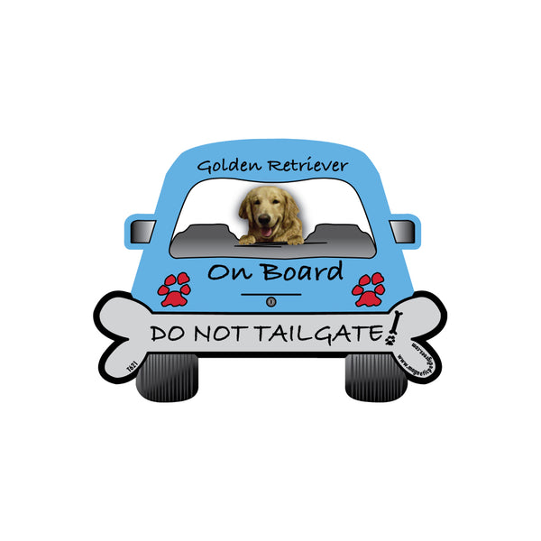 Golden Retriever On Board Car Magnet