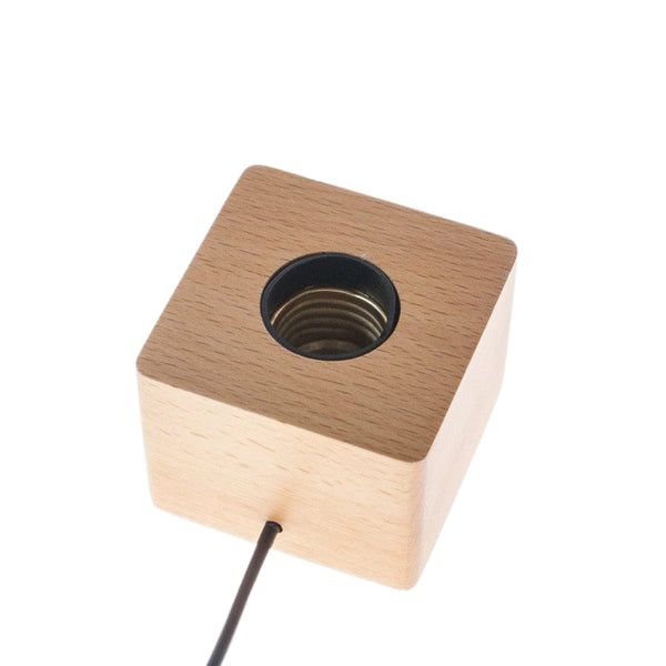 Cube Wood Light Base