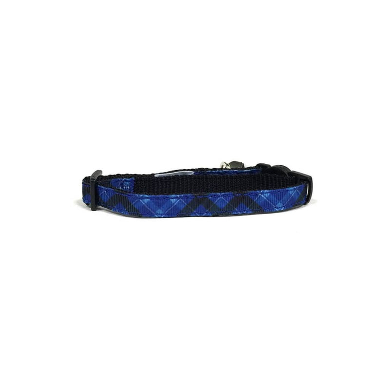 Blue Plaid Cat Collar