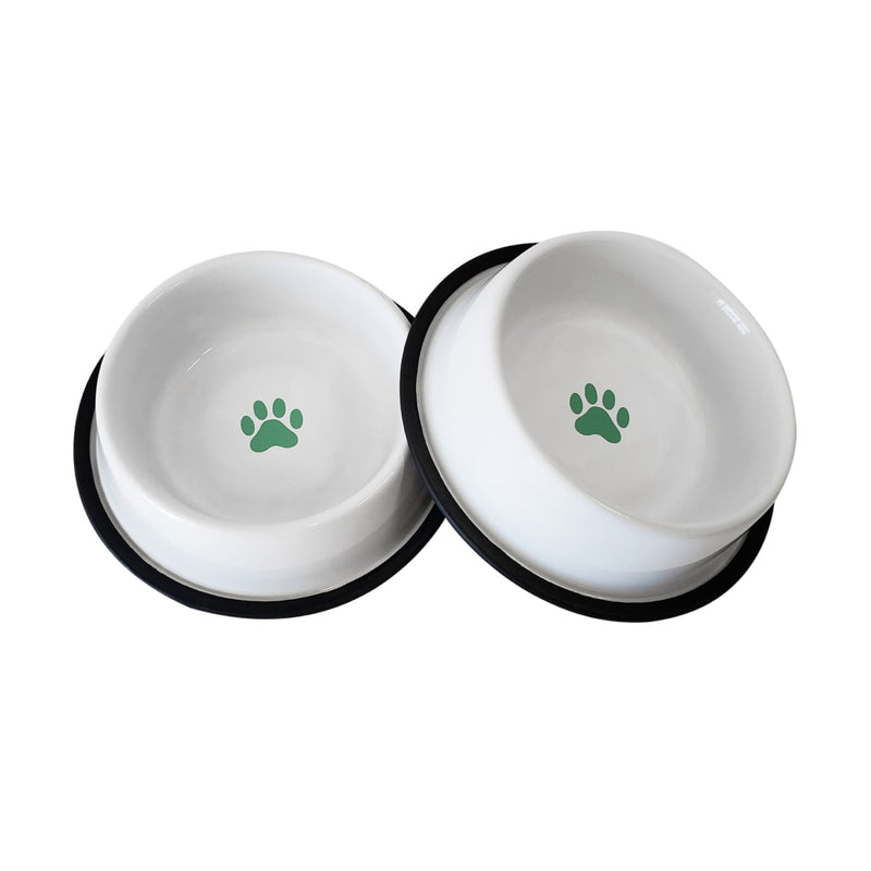 White Non Skid Dog Bowl