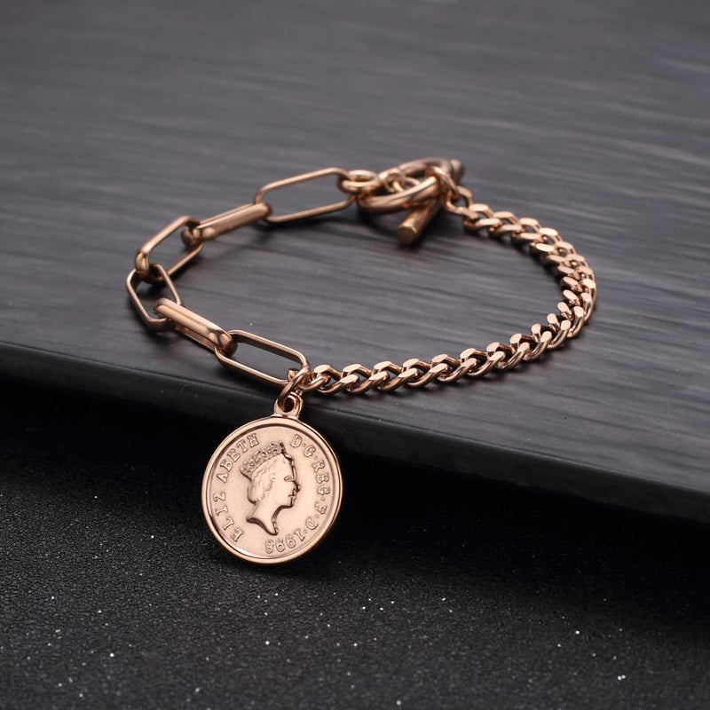 Elizabeth Coin Charm Bracelet