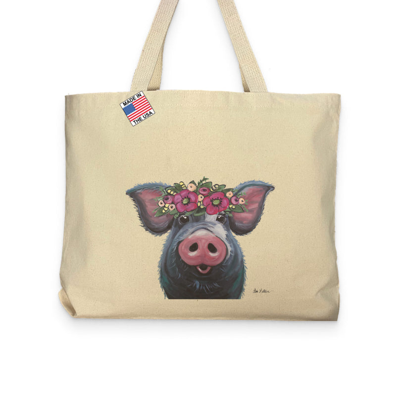 Pig Lover Pocket Tote Bag