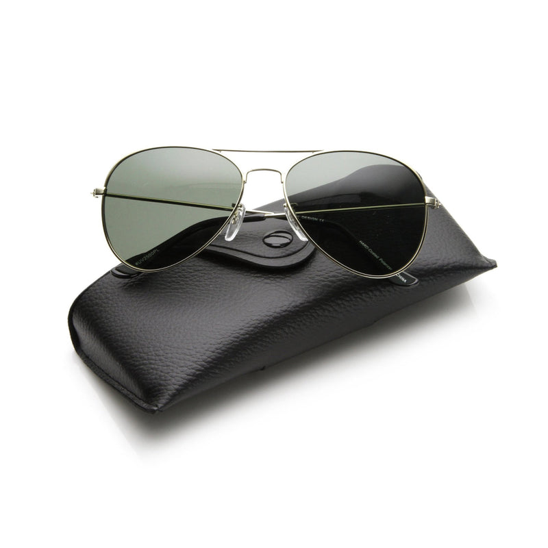 Polarized Gunmetal Aviator Sunglasses