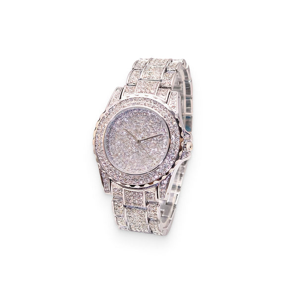 Silver Faux Diamond Watch