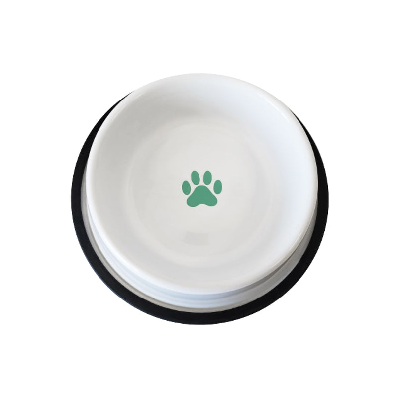 White Non Skid Dog Bowl