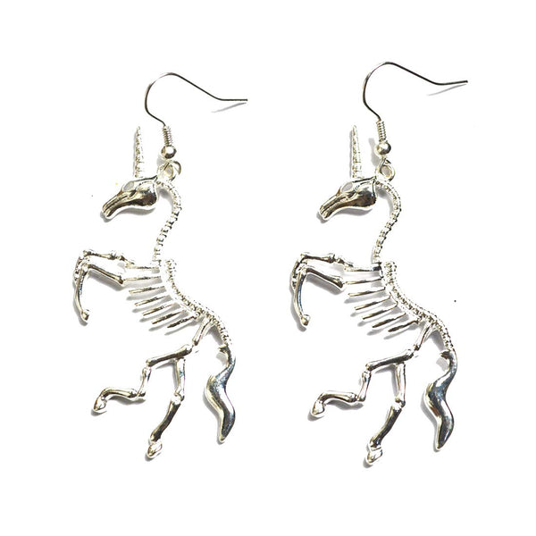 Unicorn Skeleton Earrings