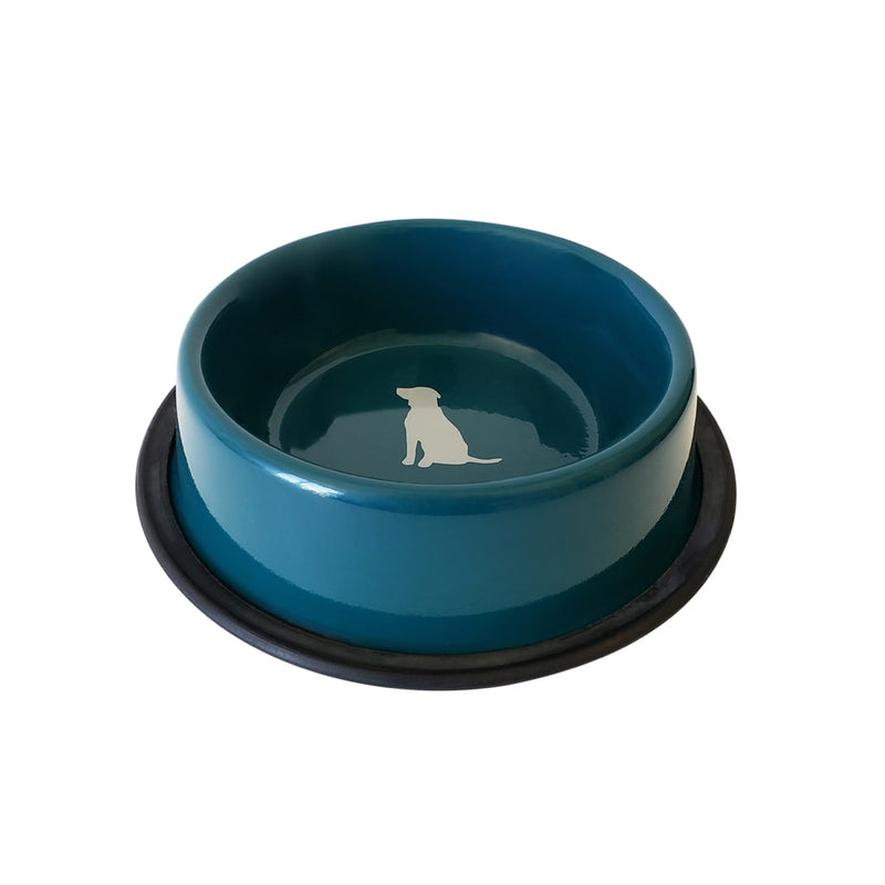 Teal Non Skid Dog Bowl