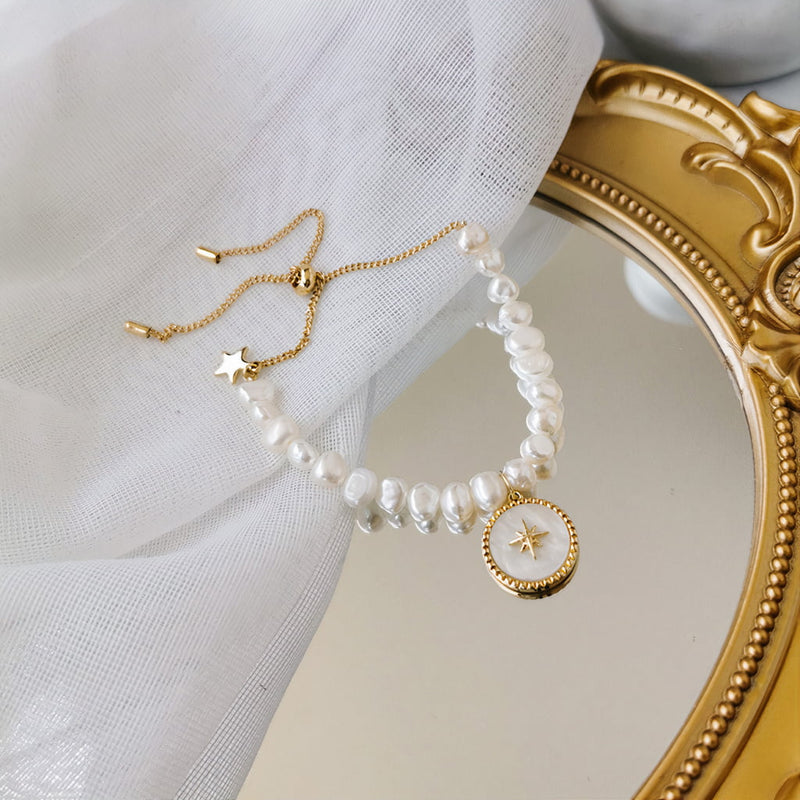 Round Coin Pearl Bracelet