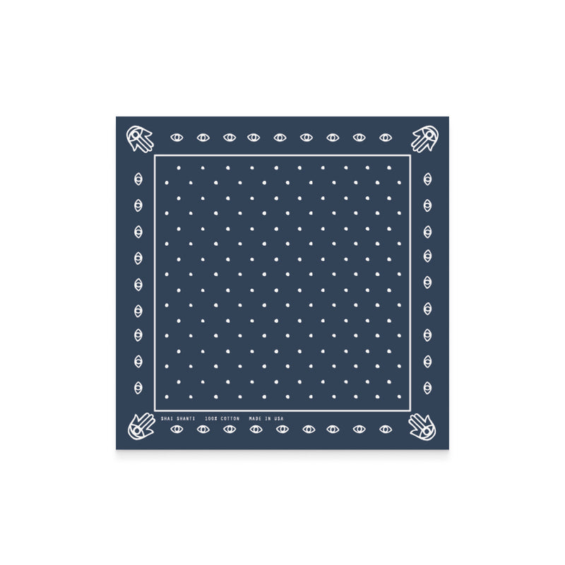 Hamsa & Dots Navy Bandana