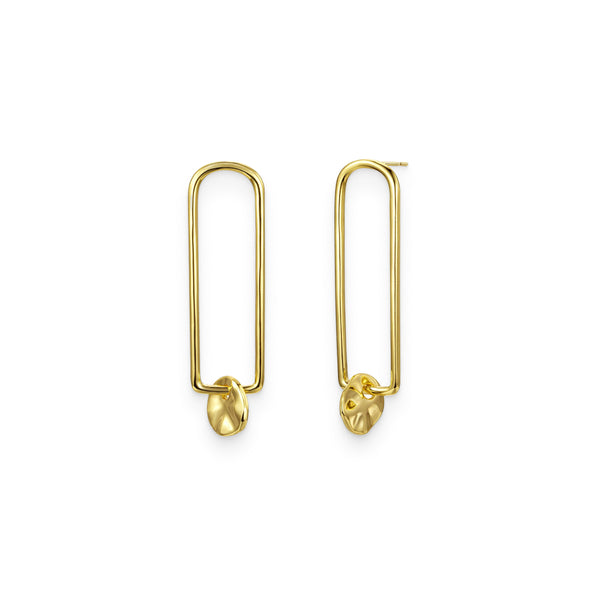 Oblong Gold Earrings